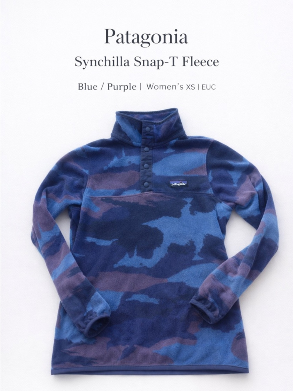 Patagonia Women’s Lightweight Synchilla Snap‑T Fleece Pullover XS – Blue/Purple